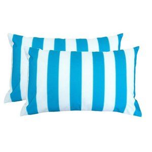 *CLOSE OUT*  Homey Cozy Olivia Stripe Outdoor Pillow - Aqua 0241